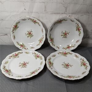 JOHANN HAVILAND Vintage Traditions Moss Rose 2 Salad Plates & 2 Soup‎ Bowls